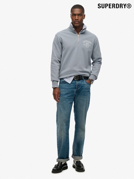Superdry Blue Athletic Essentials Half Zip Sweatshirt (W94200) | €83