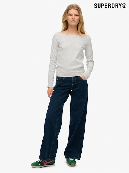 Superdry Grey Bardot Off Shoulder Top (W94292) | €35