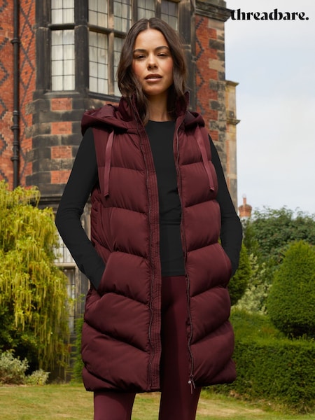 Threadbare Red Longline Padded Gilet (W94333) | €57