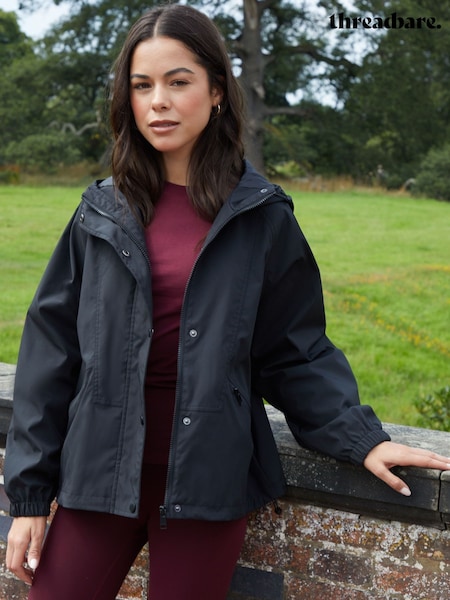 Threadbare Black Showerproof Hooded Jacket (W94354) | €64