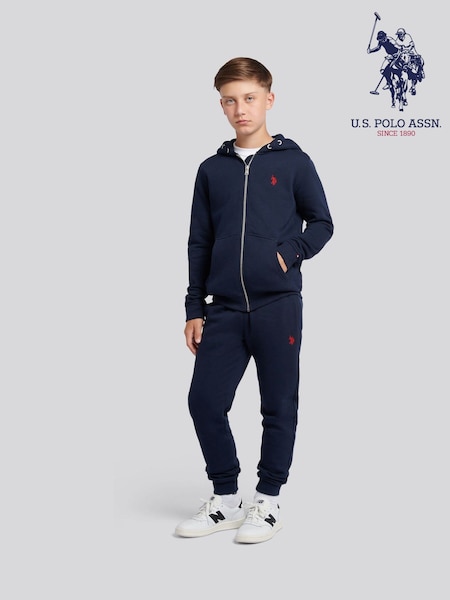 U.S. Polo Assn. Blue Double Horsemen Zip Hoodie (W94509) | 223 QAR - 267 QAR