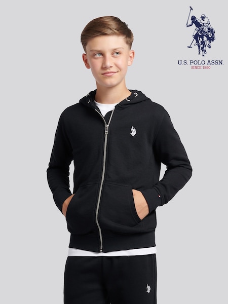 U.S. Polo Assn. Black Double Horsemen Zip Hoodie (W94537) | 223 QAR - 267 QAR