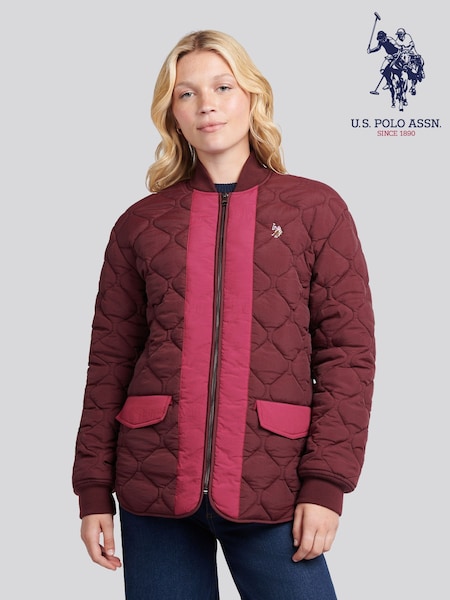 U.S. Polo Assn. Brown Contrast Bomber Jacket (W94685) | €177