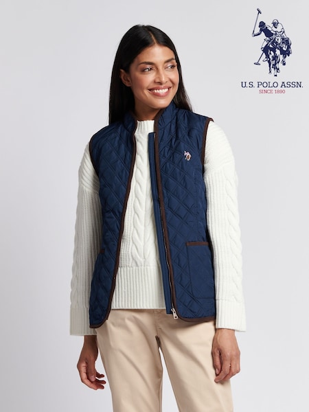 U.S. Polo Assn. Blue Bound Quilted Hacking Gilet (W94696) | €133