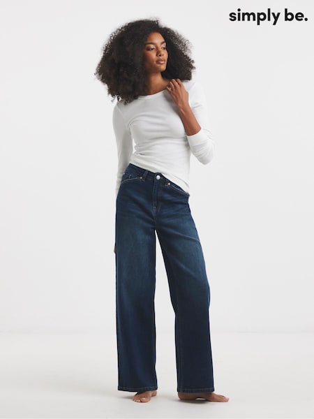 Simply Be Blue 99/1 Slouchy Wide Leg Jeans (W94724) | €52