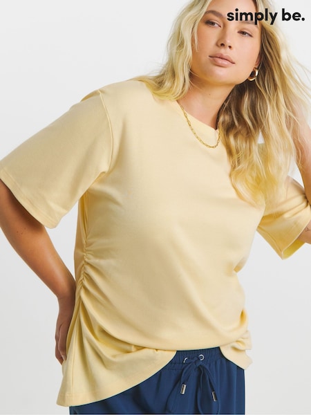 Simply Be Yellow Cinched Waist T-Shirt (W94726) | 119 QAR