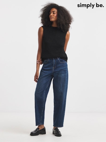 Simply Be Blue Smart Tapered Barrel Jeans (W94753) | €52
