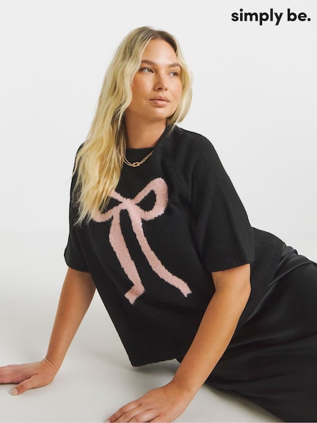 Schwarz - Simply Be Cherry Short Sleeve Jumper (W94766) | 50 €