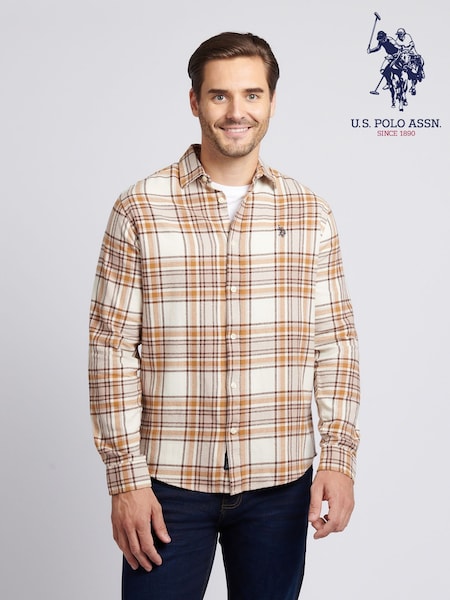 U.S. Polo Assn. Natural Mens Checked Shirt (W94840) | AED408