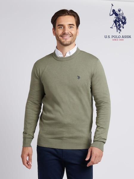 U.S. Polo Assn. Light green Mens Cotton Crew Neck Jumper (W94845) | €85