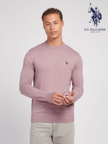 U.S. Polo Assn. Wine Purple Mens Cotton Crew Neck Jumper (W94857) | €85