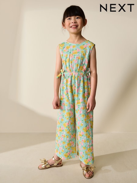 Green Ditsy Crinkle Jersey Jumpsuit (3-16yrs) (W94888) | AED66 - AED91