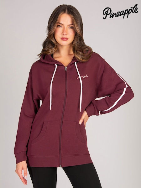 أحمر - Stripe Panel Zip Hoodie (W95137) | ‏210 د.إ.‏