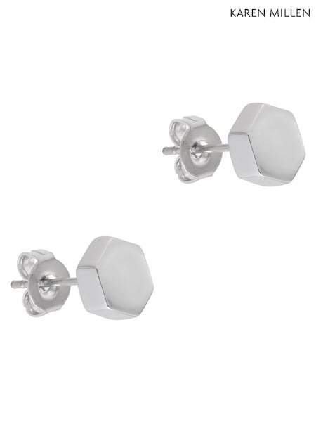 Karen Millen Silver Tone Mosaic Stud Earrings (W95306) | €37