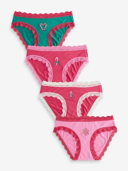 Rojo granate - Stripe & Stare Alto Rise Knickers 4 Pack (W95461) | 71 €