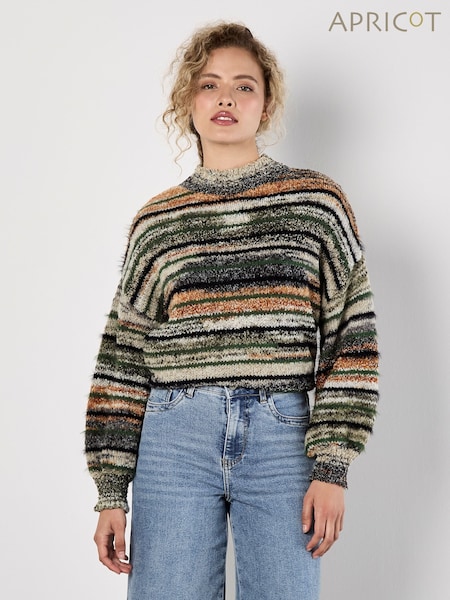 Apricot Green Space Dye Mixed Yarn Easy Jumper (W95481) | €58