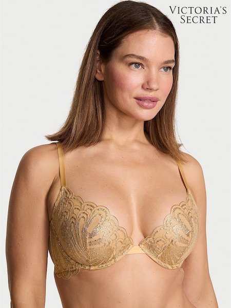 Victoria's Secret Gold Unlined Demi Showgirl Embroidery Bra (W96042) | €83