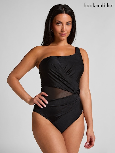 Hunkemoller Shaping Shell Mesh Black Swimsuit (W96163) | €67