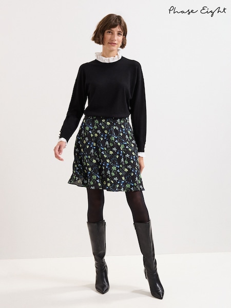 Phase Eight Black Ilaria Flippy Skirt (W96377) | €98