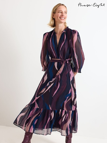 Phase Eight Black Carra Swirl Dress (W96384) | OMR77
