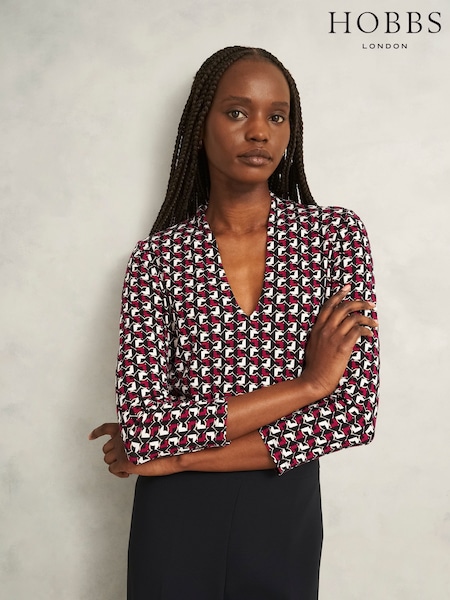 Rosa - Hobbs Aimee Printed Top (W96395) | R$ 445