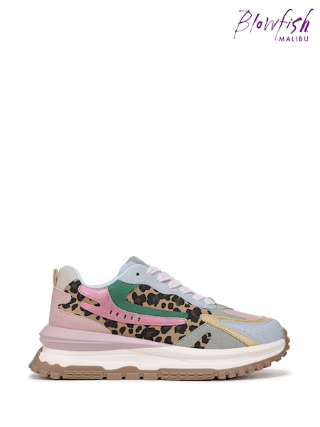 Blowfish Malibu Regular Fit Animal Print Leo Lace Up Trainers (W96406) | €83