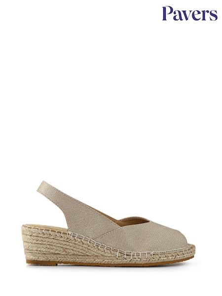 Pavers Gold Wedge Heeled Espadrilles (W96434) | €44