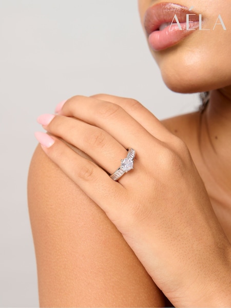 Aela Silver Tone Statement Cubic Zirconia Rings Multipack (W96440) | €20