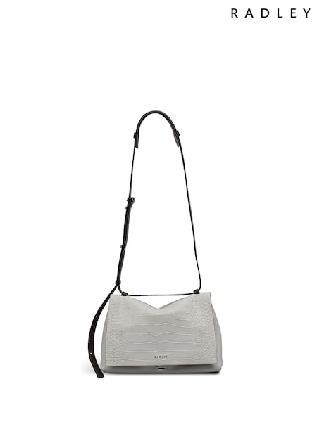 Radley Medium The Mercer Faux Croc Flapover Shoulder White Bag (W96470) | 366 €