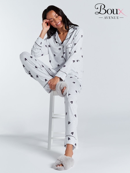 Boux Avenue Grey Heart Long Pyjama Set (W96564) | €71