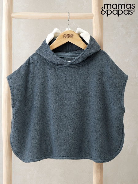 Mamas & Papas Blue Character 3D Fin Towelling Poncho (W96696) | €35