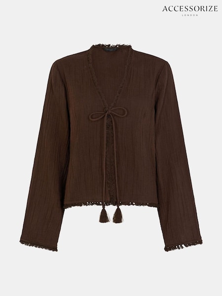 Accessorize Crinkle Long Sleeve Tie Blouse (W96751) | 50 €