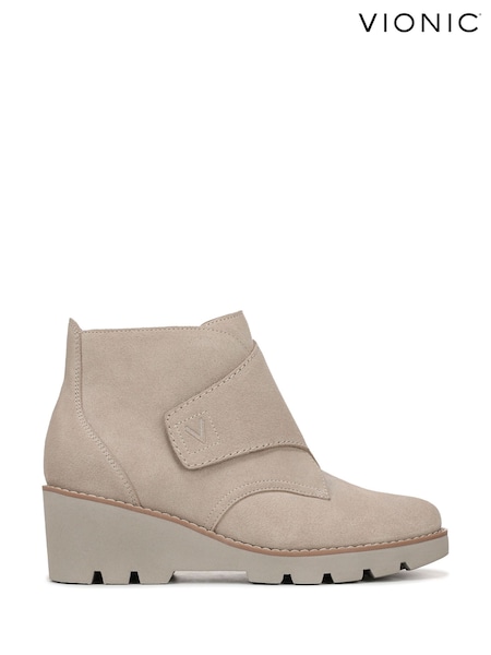 Vionic Wide Fit Cream Abby Arch Support Wedge Ankle Boots (W96880) | € 197