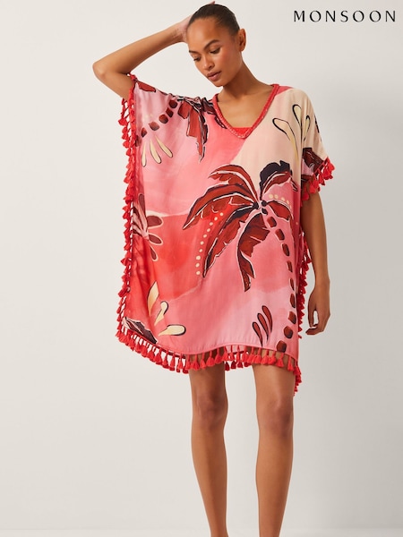 Monsoon Orange Alex Palm Tassel Mini Kaftan (W96942) | R$ 680