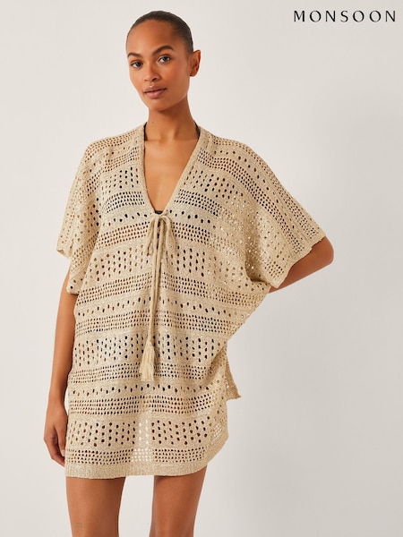 Monsoon Metallic Rosa Knit Mini Kaftan (W96948) | R$ 485