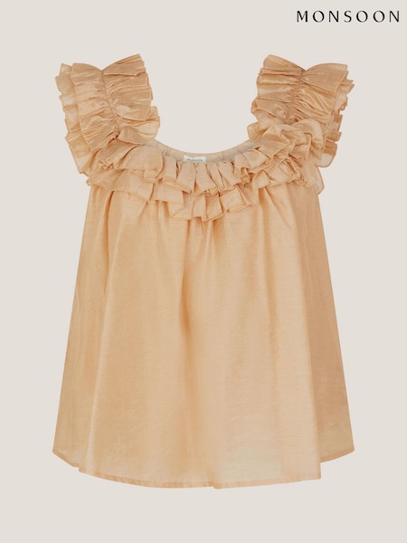Monsoon Ella Sleeveless Frill Top (W96950) | R$ 585
