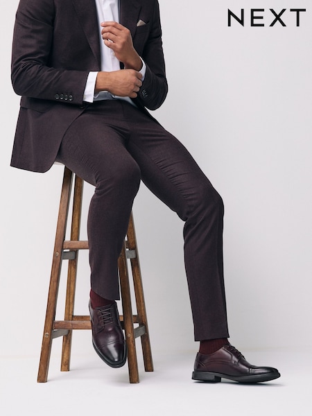 بني - Derby Toe Cap Shoes (W97076) | ‏272 ر.ق.