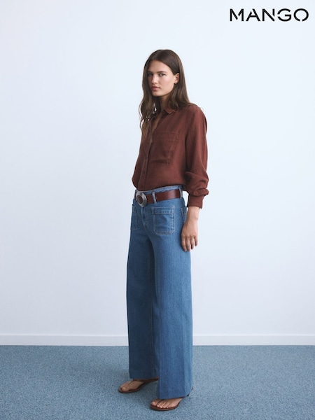 Mango Blue Wide Leg Jeans With Pockets (W97216) | €51