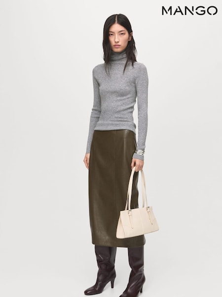 Mango Grey Turtleneck Wool Sweater (W97325) | €63