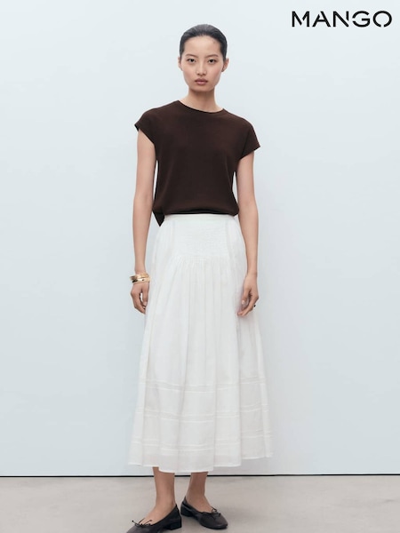 Mango Brown Short-Sleeved Knitted Cotton Sweater (W97328) | €44
