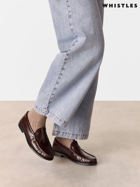 Whistles Red Slim Manny Loafers (W97429) | €211