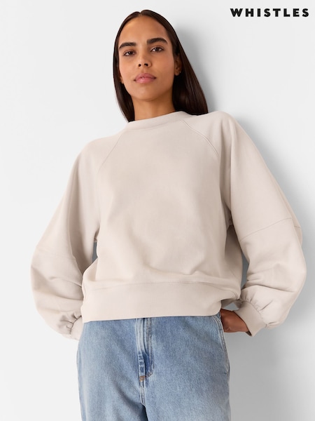 Whistles Nude Gathered Full Sleeve Sweatshirt (W97430) | R$ 880