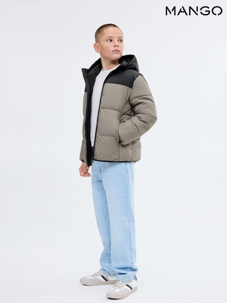Mango Grey Bicolour Quilted Anorak (W97799) | €35