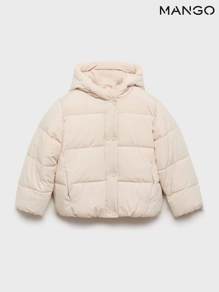 Mango Cream Hooded Lined Quilted Coat (W97812) | €35