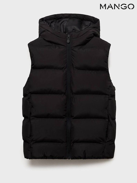 Mango Black Hooded Quilted Gilet (W97825) | €33