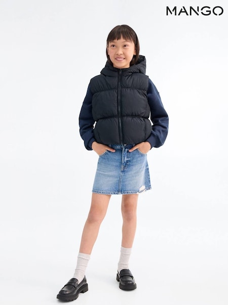 Mango Blue Hooded Quilted Gilet (W97829) | €33