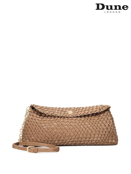 Dune London Brown Encourage Woven Clutch Bag (W97928) | €126