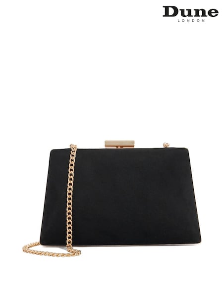 Dune London Black Bellaria Angled Frame Clutch Bag (W97932) | €105