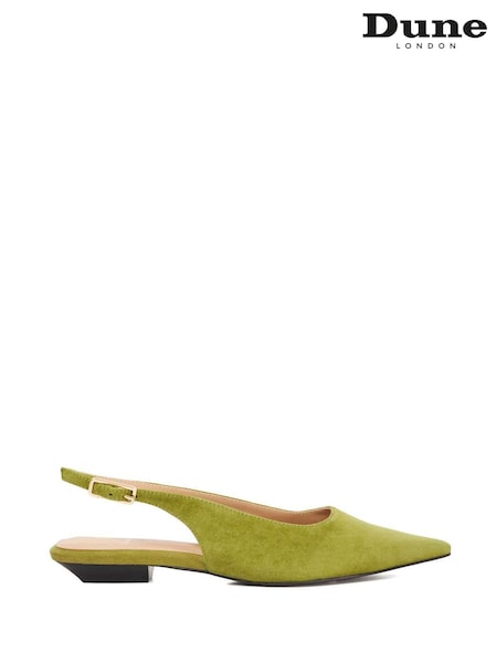Dune London Green Hostess Angle Heel Sling Back Shoes (W97939) | €117