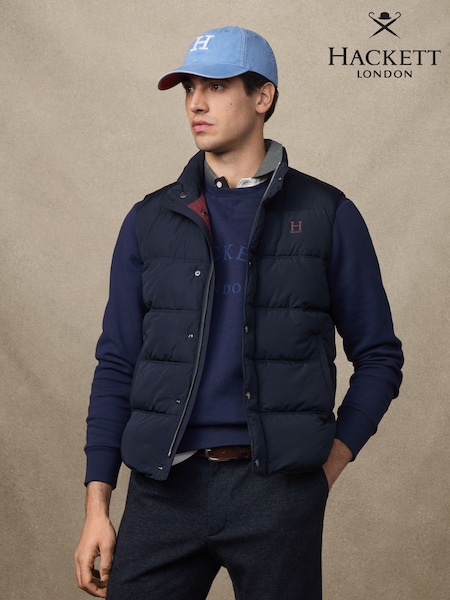 Azul - Hackett Logo Gilet (W97970) | R$ 1.975